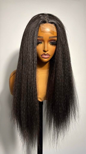 Lace front wig long straight - front,