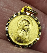 Virgin Mary Virgin Gold Plated Small Religious Medal Pendant NIB #56