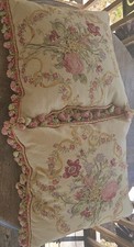Aubusson Style or French Country Chic Vintage Needlepoint Pillows 