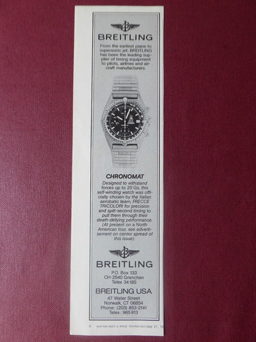 1986 pub montre - 7/1986, breitling