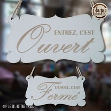 Ouvert / Fermé Panneau de Boutique Bois Suspendu Plaque de Porte Magasin Fenêtre