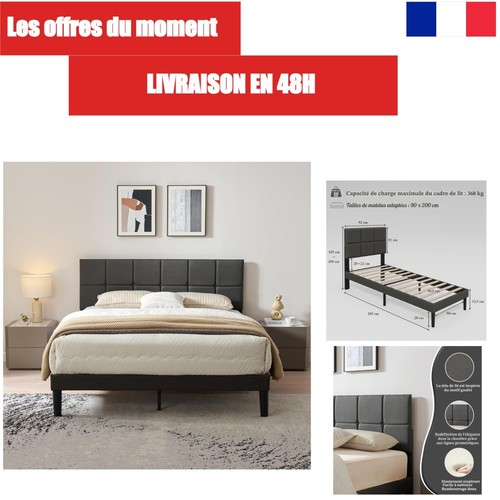 Lit 90x200 avec - 90x200, à