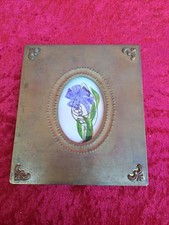Beautiful old bronze frame, photo frame, with small watercolor