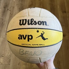 Official Wilson Yellow White AVP Pro Beach Leather WTH4308 Game Ball Volleyball