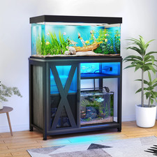 Dextrus Metal Aquarium Stand 40–50 Gallon with Cabinet & LED Light