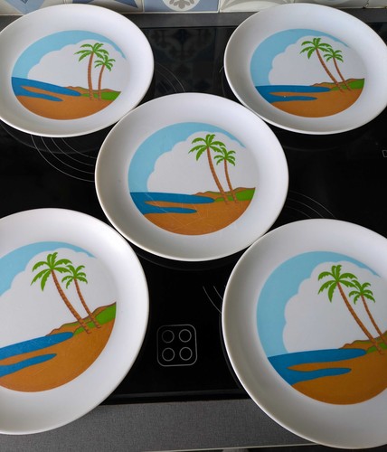 Assiettes plates mélamine - plates, en