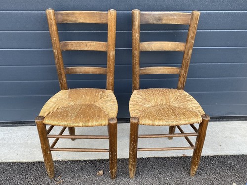 Chaises bois paille - chaises,