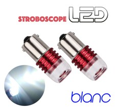 2 Ampoules BA15s P21w LED Blanc positions jour Roulage diurne STROBE Stroboscope