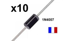 LOT DE 10 DIODES 1N4007 1A -