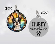 Médaille pour chien personnalisable Boston terrier