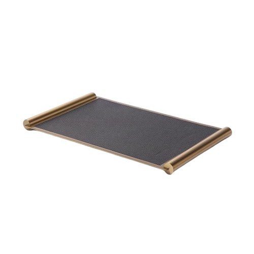 Plateau rectangulaire cuir - en,