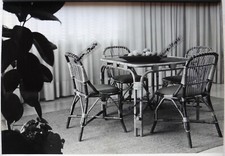 PHOTO vintage design italien salon en rotin bambou 1962 ITALIE 30x22 V238