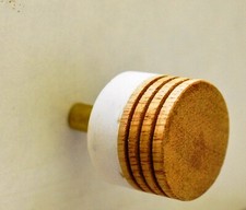 Ensemble de boutons d'armoire modernes en bois et marbre, boutons de tiroir - 6