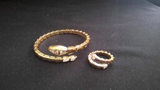 Bulgari Gold & Crystal Viper Bracelet & Ring Set