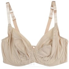 New Ladies Underwired Full Cup Bra Girls Firm Support Nude Beige Skin UK Size