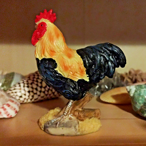 Figurine coq sur socle - ,