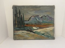 Ancien Tableau Huile Sur Toile