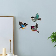 3pcs Mur d'oiseau en bois Art