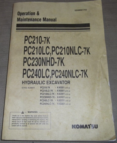 Komatsu pc210 pc240lc 7k - komatsu, pc240lc-7k