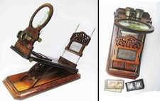Rare c1870 CHAIN DRIVE Focusing OPTICAL STEREO / MONOGRAPHIC GRAPHOSCOPE Viewer