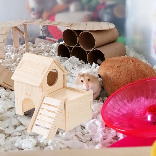 Beige wooden hamster cage - beige,