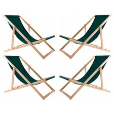 4 Chaises Longues Confortables en Bois Idéales pour la Plage, le Balcon