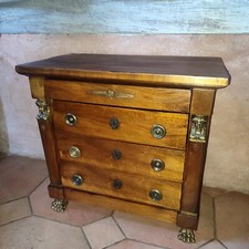 Antique Miniature Master Chest of Drawers 19th Century Return from Egypt Bronze Empire