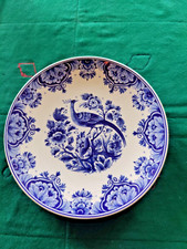 assiette paon  faience