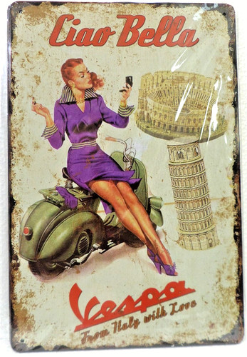 Plaque metal vintage deco - plaque,