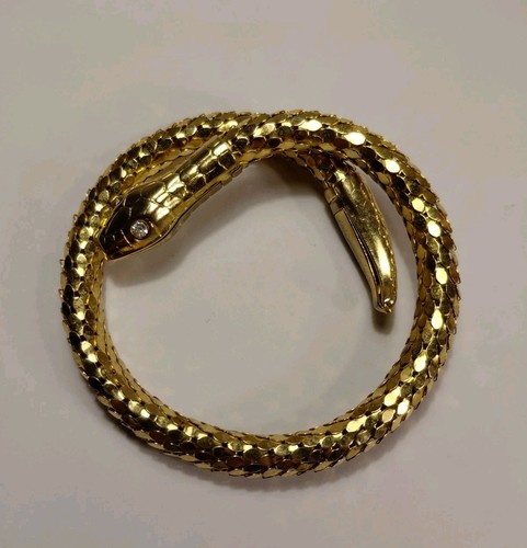 Bracelet métal doré serpent - bracelet, doré.