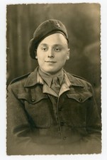 PHOTO CARD, a Belgian soldier poses beret uniform 2nd GM