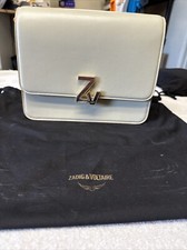 Zadig and Voltaire ZV Initiale Le City Bag Creme Leather Adjustable Strap