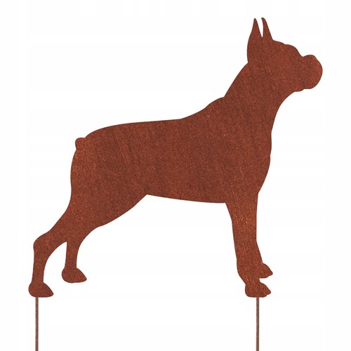 Boxer chien figurine - chien, corten