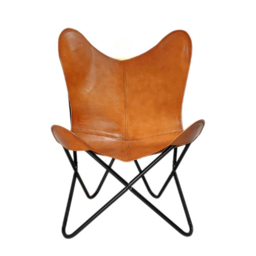 Fauteuil papillon cuir fait - cuir,