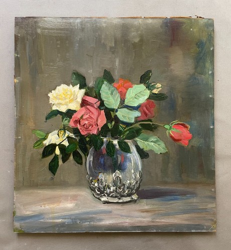 Bouquet roses huile sur - roses,,