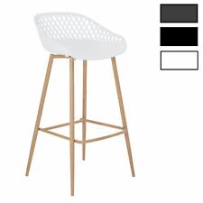 Lot de 2 tabourets de bar coque en plastique avec 4 pieds en métal