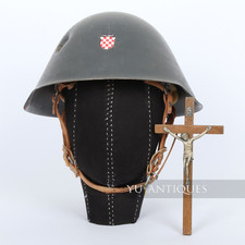 Croatian Armed Forces NVA Steel Combat Hel met Casque With Decal & Cross
