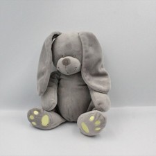 Doudou lapin beige gris jaune