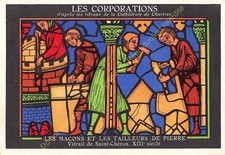 CP 28000 CHARTS illustration Les Corporations Stained Glass MAçON STONE CUTTER