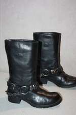 Mi Bottes Bikers Cuir Noir