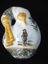 QUIMPER PORQUIER BEAUTIFUL FAIENCE WALL BOUQUET MAKER? BOTANICAL FRIEZE BRIDGE AVEN