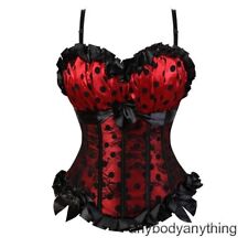 Women's Corset Top Straps Bowknot Lace Corset Bustier Tops Sexy Lace Up Lingerie