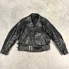 Vintage 60s Langlitz Leathers Motorcycle Biker Leather Jacket Distressed Read