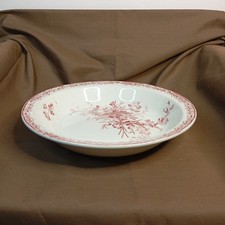 Vintage Sarreguemines Fontanges Red Hollow Round Dish 