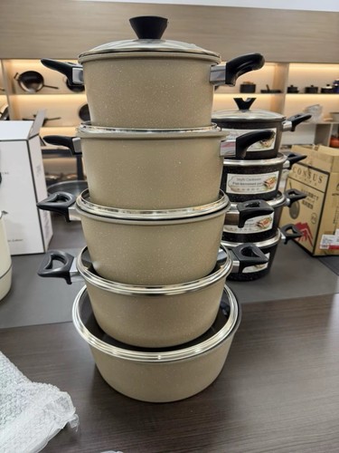 Set casseroles rondes beige