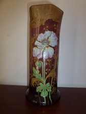 Ancien Vase Verre Emaillé