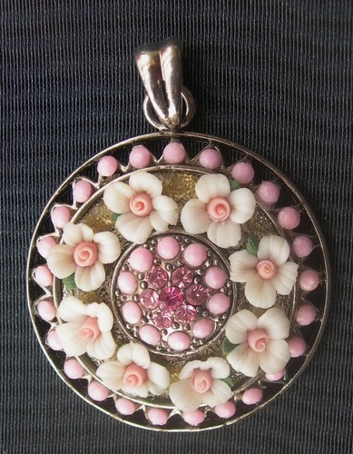 Vintage pendentif fleuri - vintage,