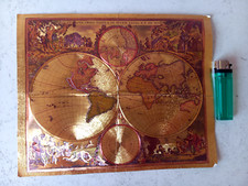 Ancien planisphère doré - planisphère,