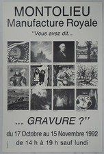 [AFFICHE D'ART] Techniques de gravure, #Manufacture Royale, Montolieu, 1992