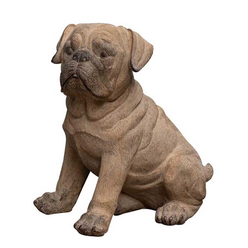 Statuette chien carlin - , en